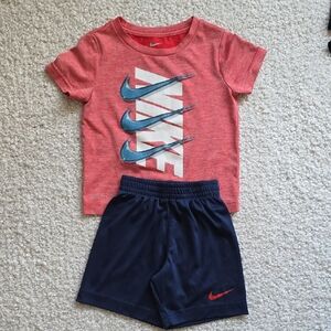 Nike Red Tee and Navy Shorts Set